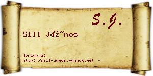 Sill János névjegykártya